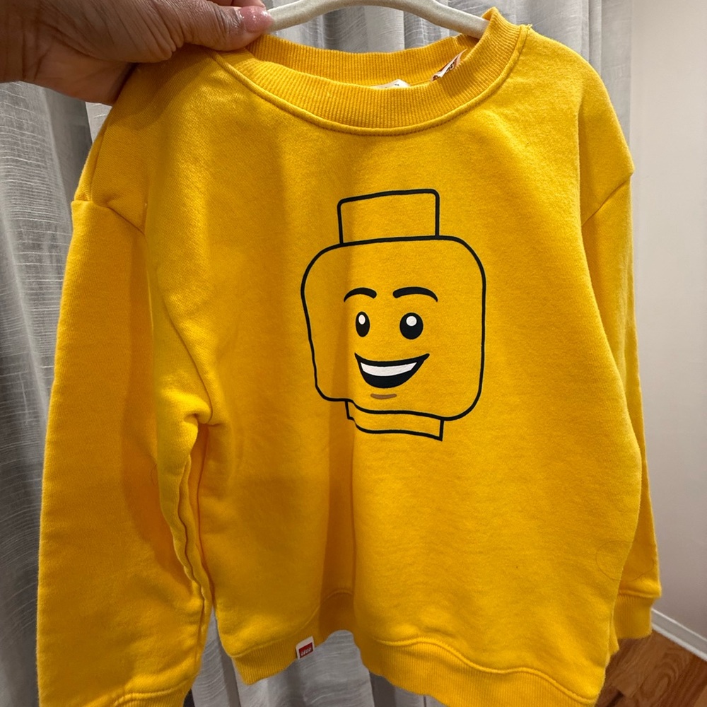 Lego Yellow Kids Sweatshirt with Lego Head Graphic